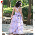 girls purple backless maxi princess dress